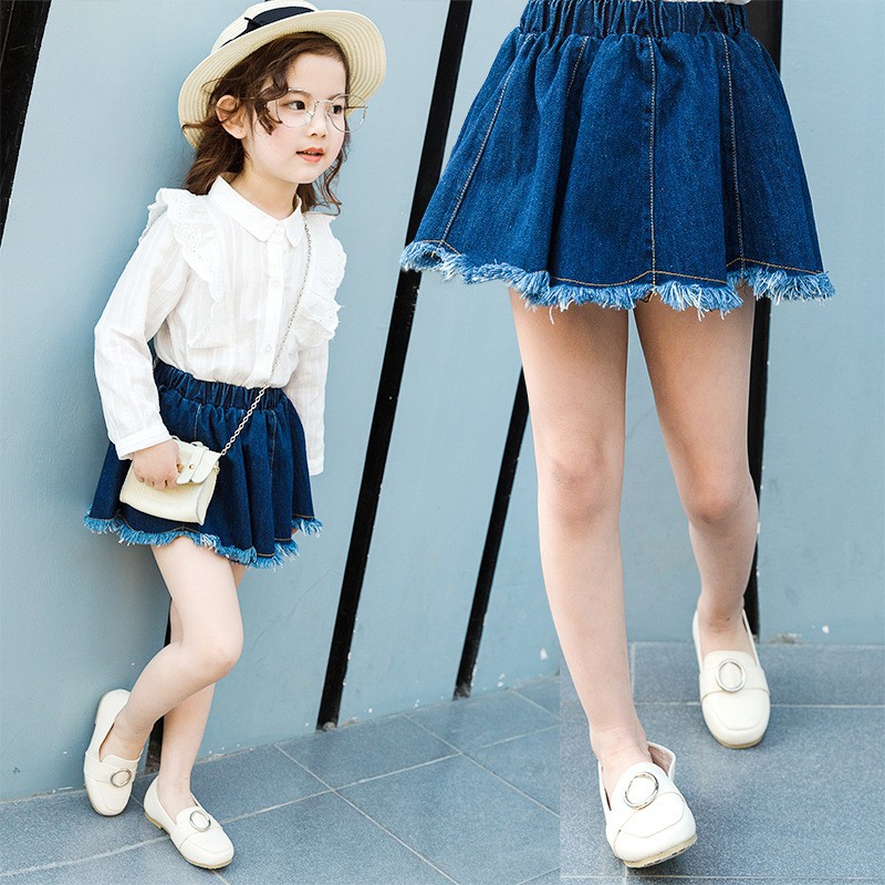 Kids Girls Jeans Skirt Denim Cotton Girls Fashion Casual Skirt Children  Summer Mini Skirt | Shopee Philippines