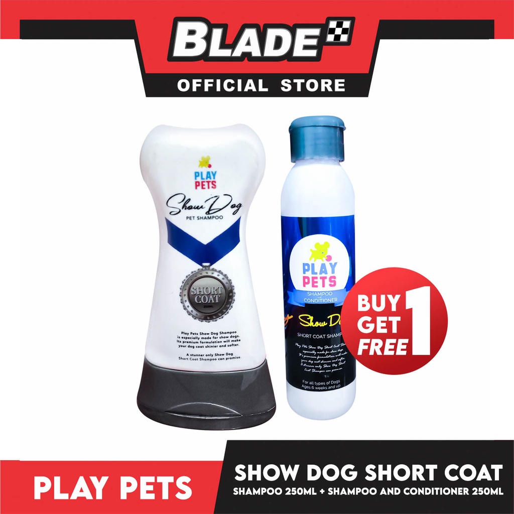 Play Pets Show Dog Pet Shampoo Short Coat 250ml And Play Pets Shampoo