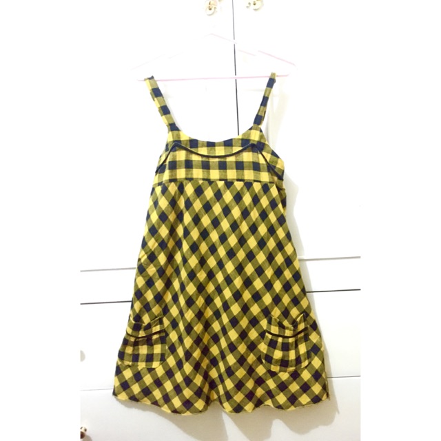 yellow checkered dress