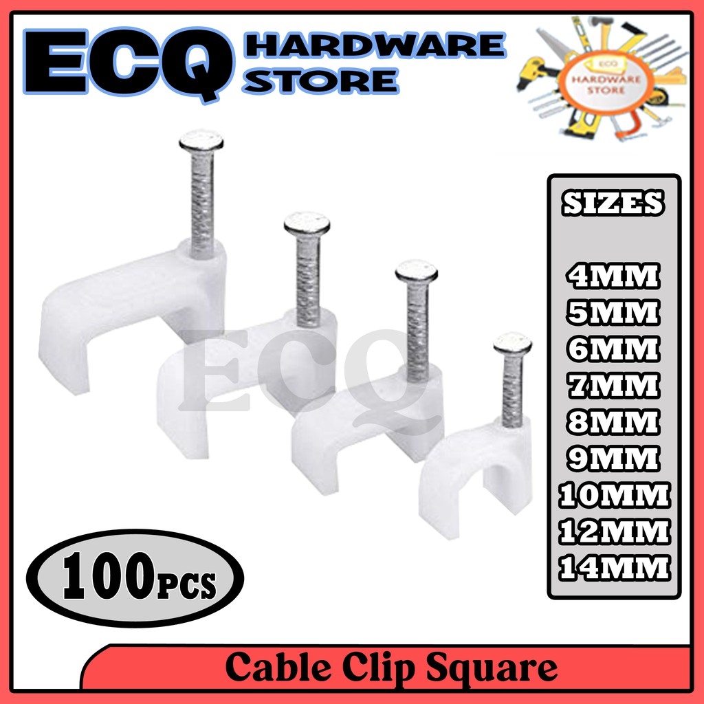 Cable Clips PVC Clamp Square 4mm/5mm/6mm/7mm/8mm/9mm/10mm/12mm/14mm ...