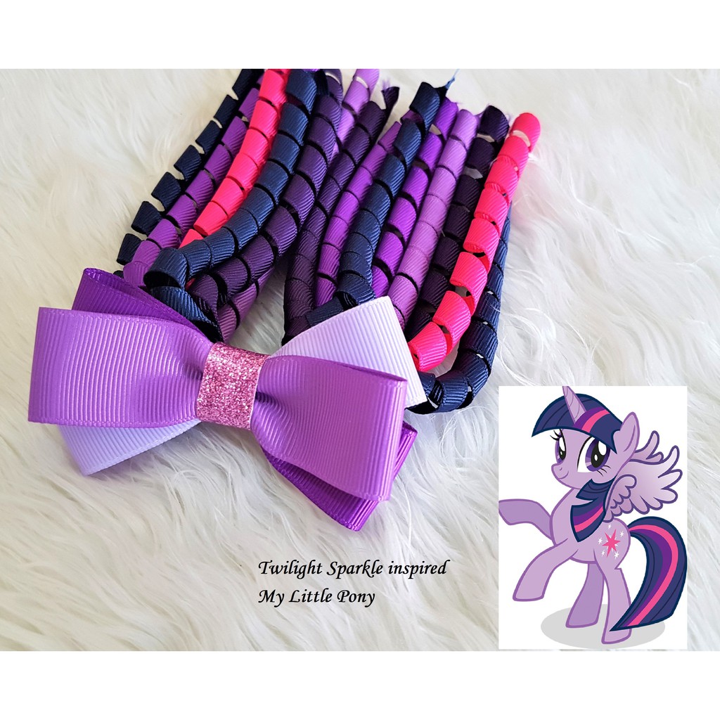 Twilight Sparkle Korker Bow My Little Pony Inspired Girls Hair