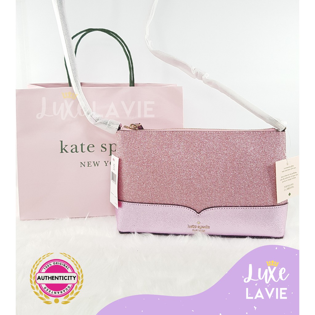 AUTHENTIC Kate Spade Glitter Sling Bag in Pink | Shopee Philippines