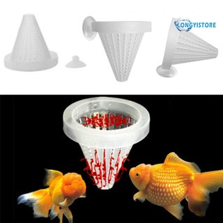 LL 5Pcs/Set Aquarium Fish Tank Feeder Food Blood Worm Cone Funnel Feeding Tool