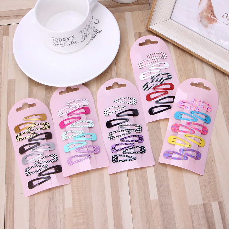 Warm 10 Pcs Cute Colorful Metal Snap Clips Hair Pin Girls Hair