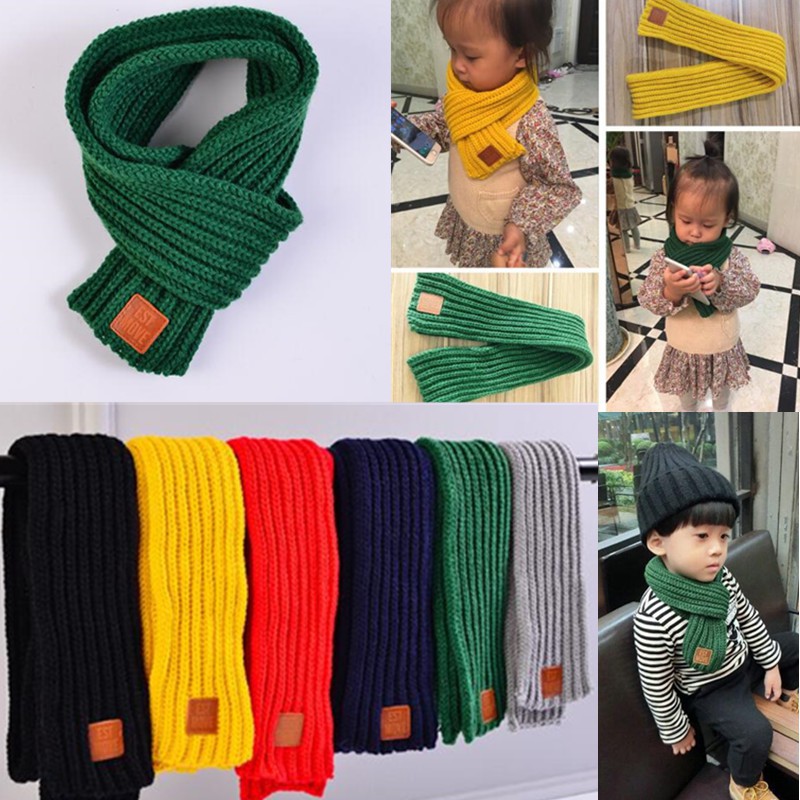 Toddler Kids Boys Girls Warm Knitted Winter Circle Scarf Round Infinity Scarves