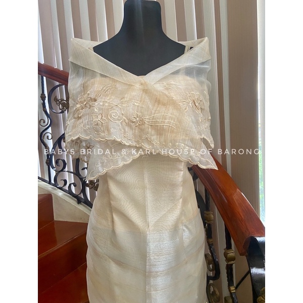 Filipiniana Alampay Embroidered w/ Inner Dress | Shopee Philippines