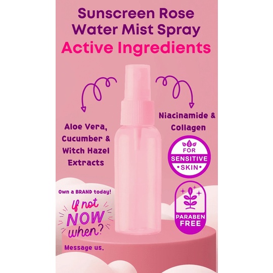 Sunscreen Mist Spray open for REBRANDING Facial Mist Spray with SPF