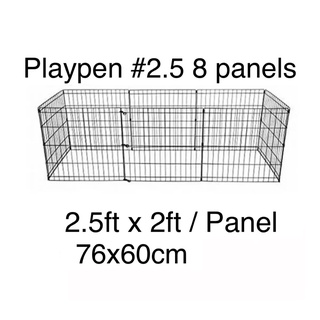 Playpen #2.5 for Pets , Dog or Cat Cage (8 Panel 2.5x2 ft) Black