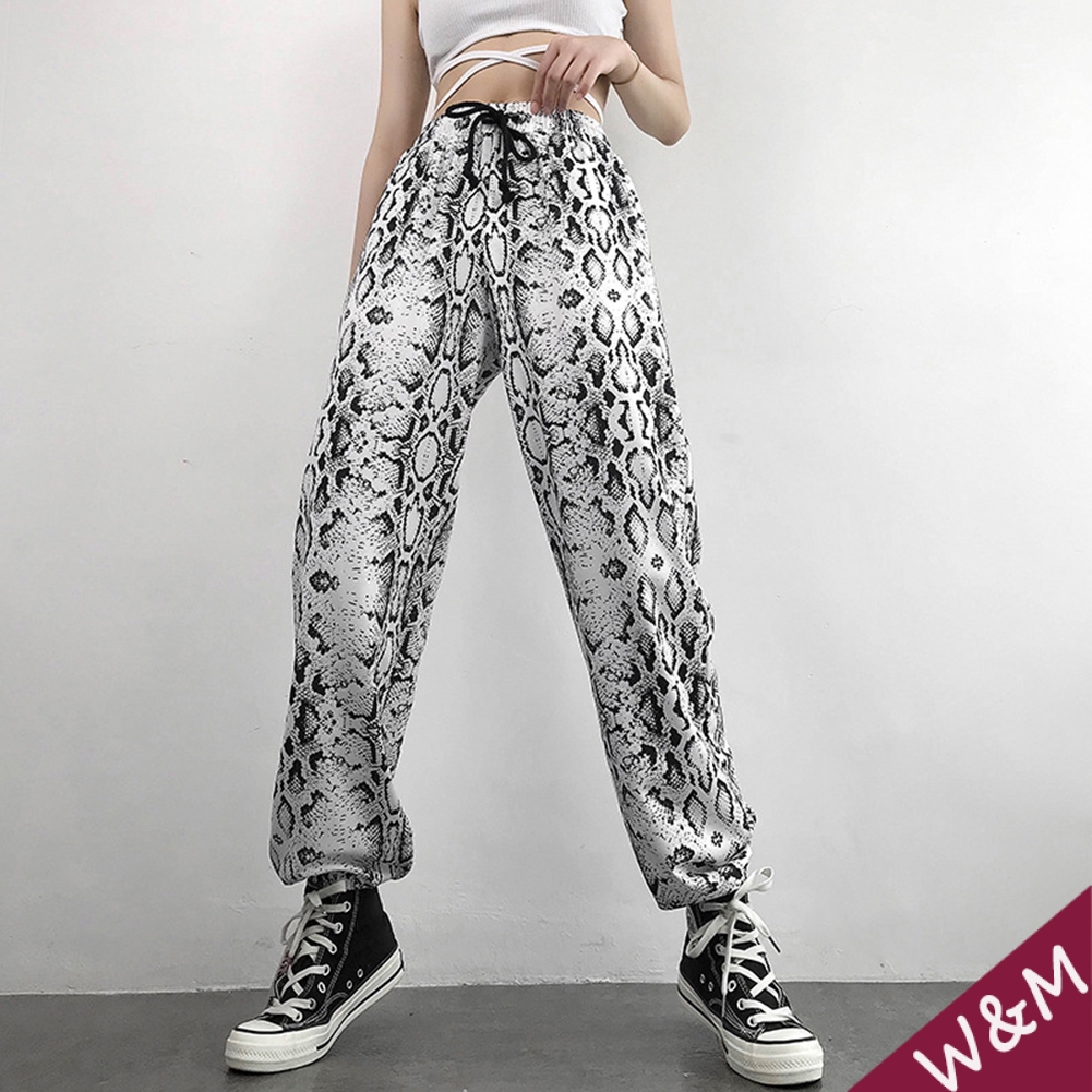 high waisted snake print pants