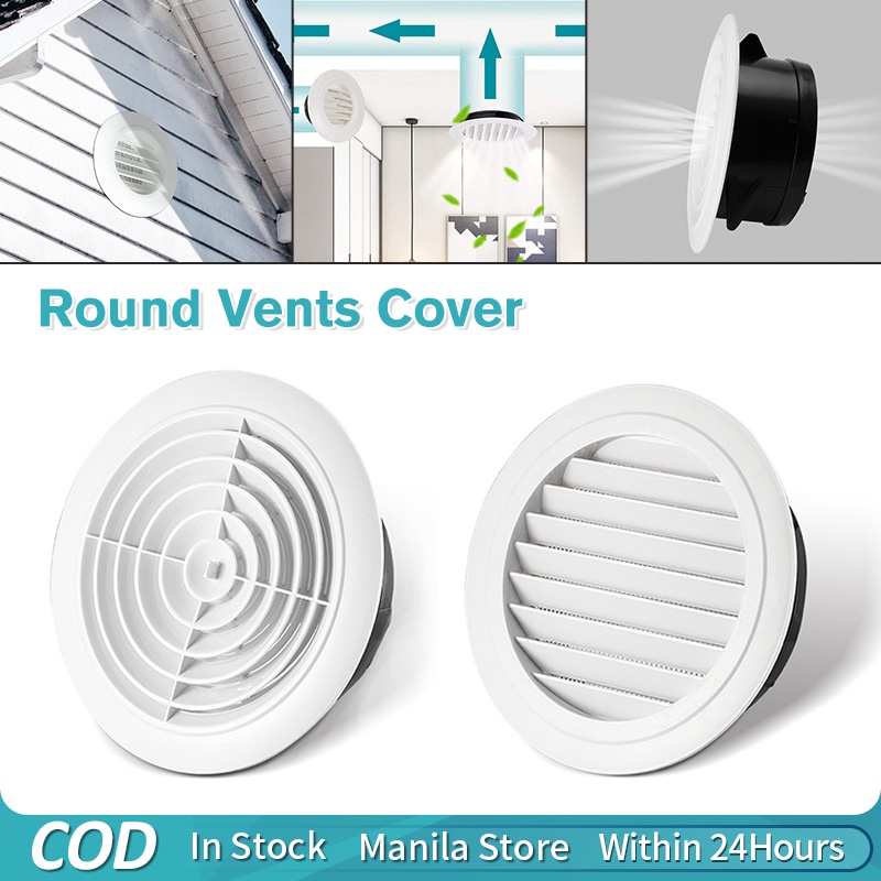 Round Air Vent Abs Louver Grille Cover Soffit Vent For Bathroom Office 