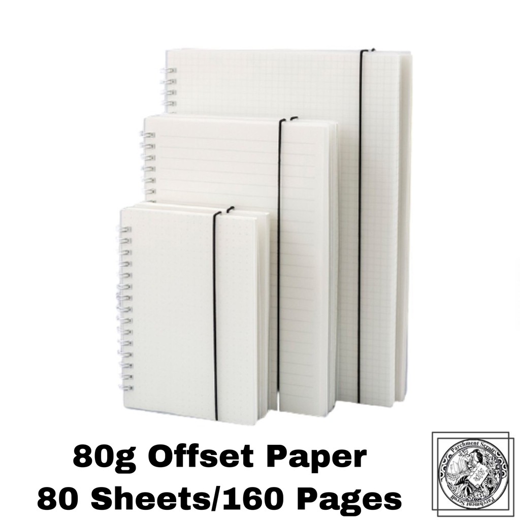 Parchment Scroll Muji Styled Spiral Notebook A5/B5 With Garter (Blank