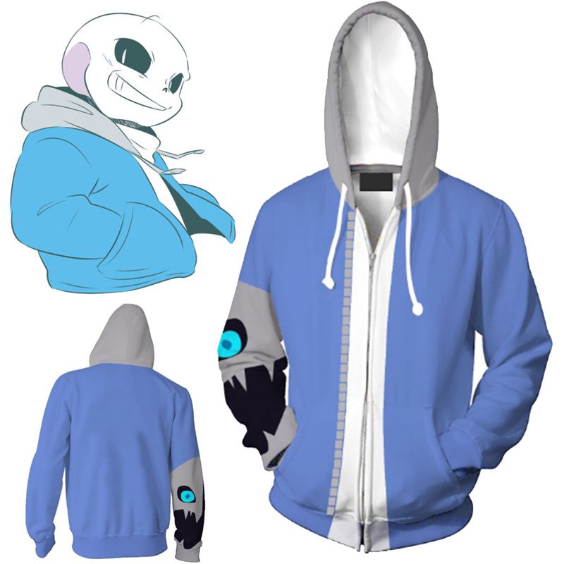 Game Undertale Sans 3d Cosplay Costume Zipper Jacket Hoodie Sweatshirt Coat Shopee Philippines - sans hoodie 2 roblox