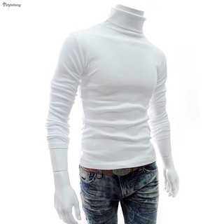 Fstylefang-Sweaters Mens Winter Stretch High Neck Long Sleeve Turtleneck Undershirt #4
