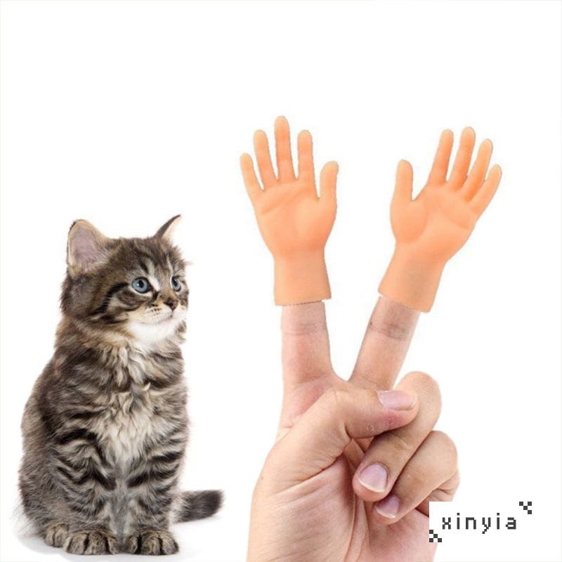 1 Pcs Tiktok Funny Cat Small Rubber Hands Finger Cap Kitten Cat Toy Pet Accessories Meme Xinyia #7