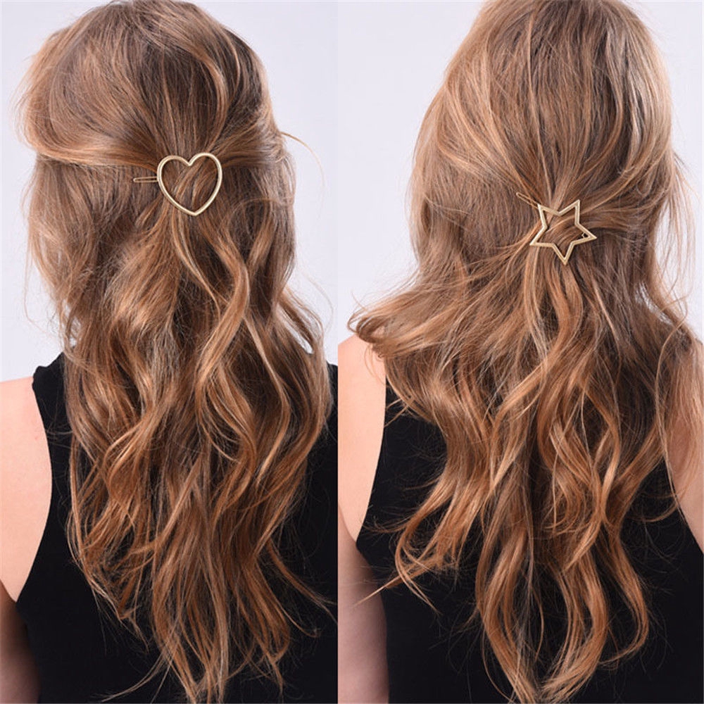1 Pc New Fashion Women Girls Hairpins Girls Star Heart Hair Clip