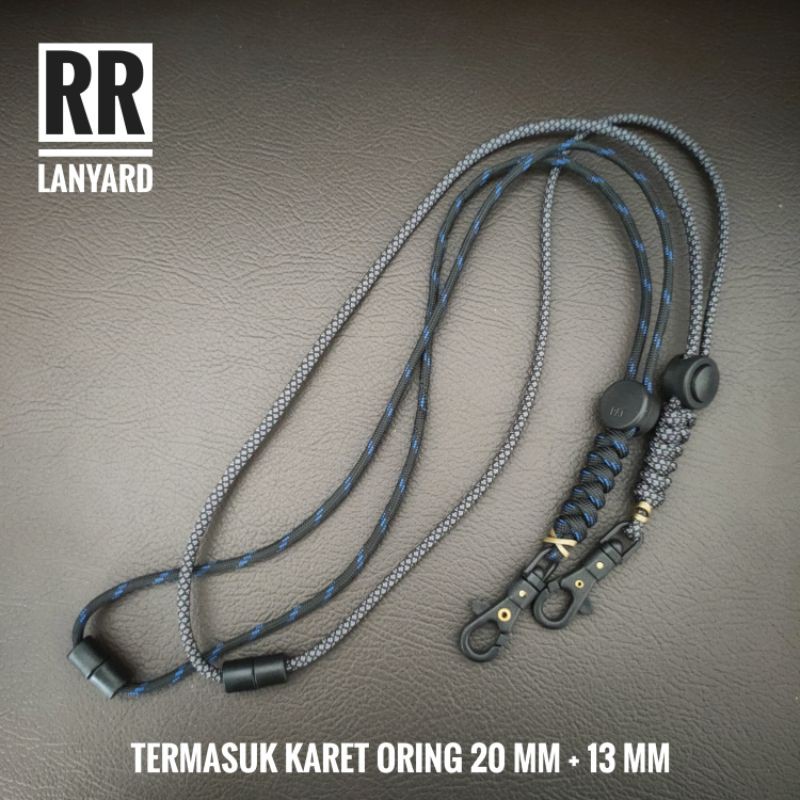 Paracord lanyard Necklace paracord Rope bonus Rubber o ring 20mm plus