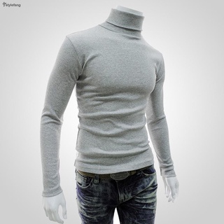 Fstylefang-Sweaters Mens Winter Stretch High Neck Long Sleeve Turtleneck Undershirt #8