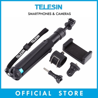 TELESIN V2 Monopod Pole + Aluminum Tripod for Action Cameras and Smartphone Devices GP-MNP-090-S