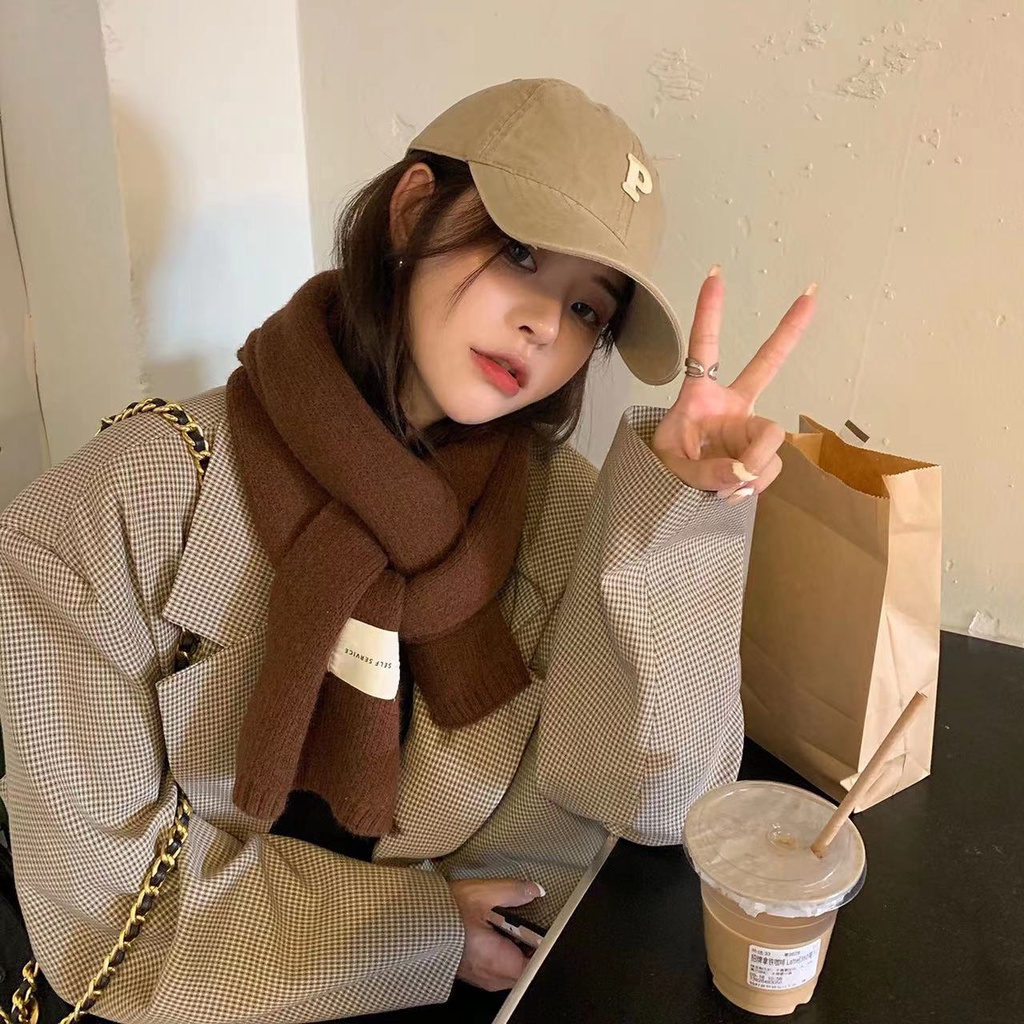 Korea P Letter Baseball Cap Showing Face Small Autumn Winter Personality Street Versatile Student Couple Trendy Hat Sun