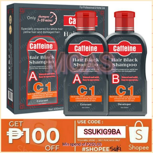 Caffeine Hair Black Shampoo 200ml X 2 Shopee Philippines