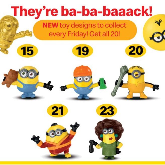 Minions Wave 1 2 Mcdonalds Happy Meal Toys The Rise Of The Gru Shopee Philippines