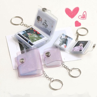Mini Photo Album Cute Keychain Krop Photocards Holder Transparent Picture Storage Portable