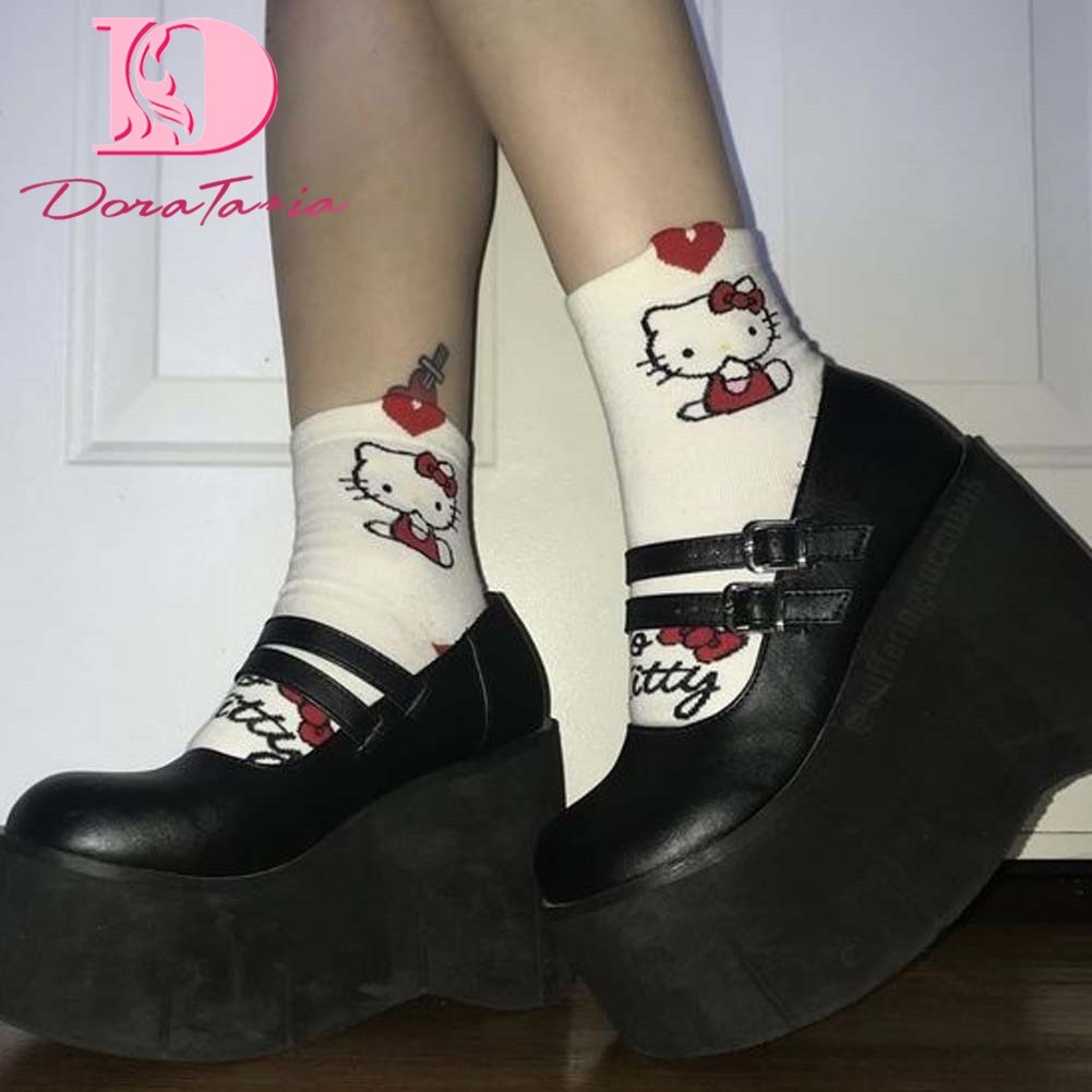 Doratasia Brand New Female Lolita Cute Mary Janes Pumps Platform Wedges High Heels Women S Pumps Shopee Philippines