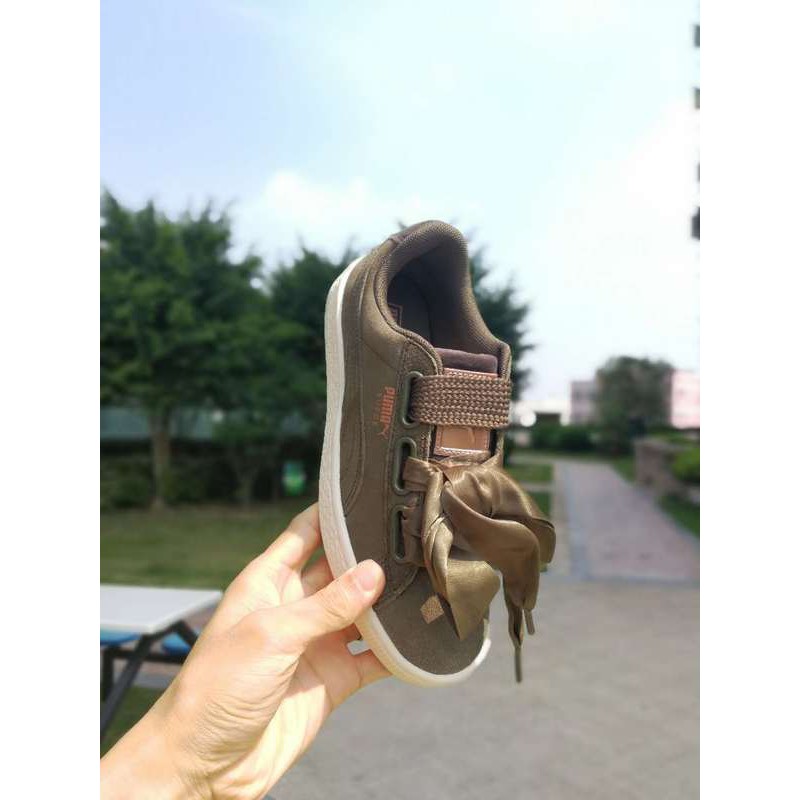 green and rose gold pumas