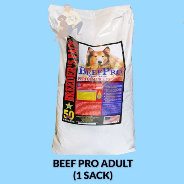 Beef pro adult 22.7kg breeders pack 1 sack beefpro dry dog food BeeCost