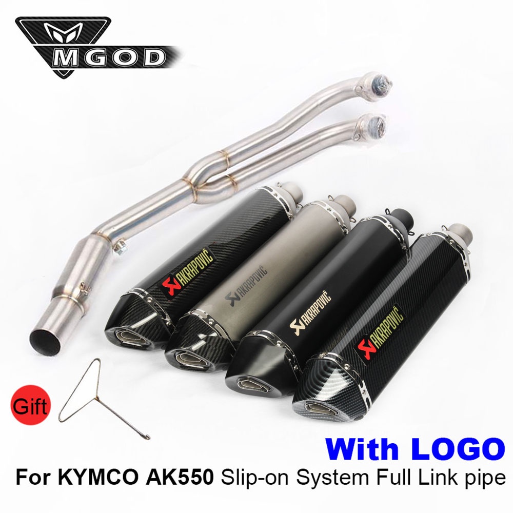 For KYMCO AK550 AK 550 Motorcycle Exhaust Muffler System Slip on Full