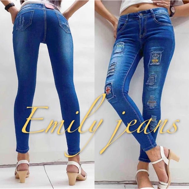 patched ripped jeans womens