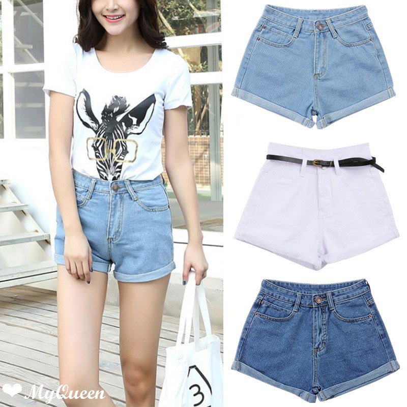 high waisted womens jean shorts