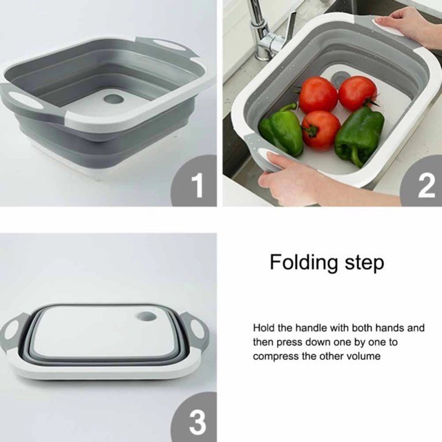 Folding chopping Cutting Board Drain Basket Vegetable Basin