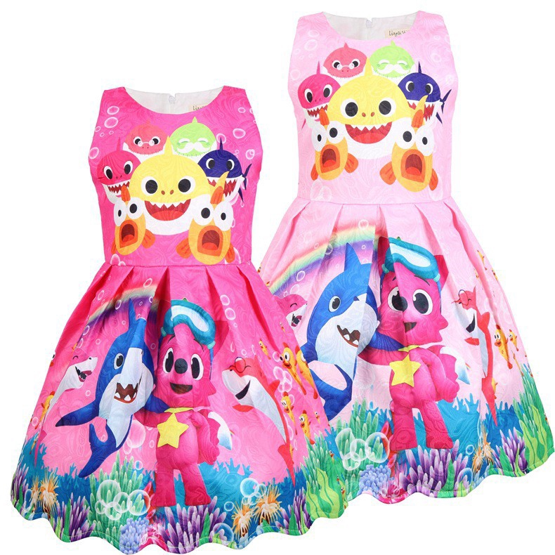 Pinkfong Girl baby Baby shark Dresses Princess Dress Girls Kids Wedding  Party Gown Long Dress Girl | Shopee Philippines