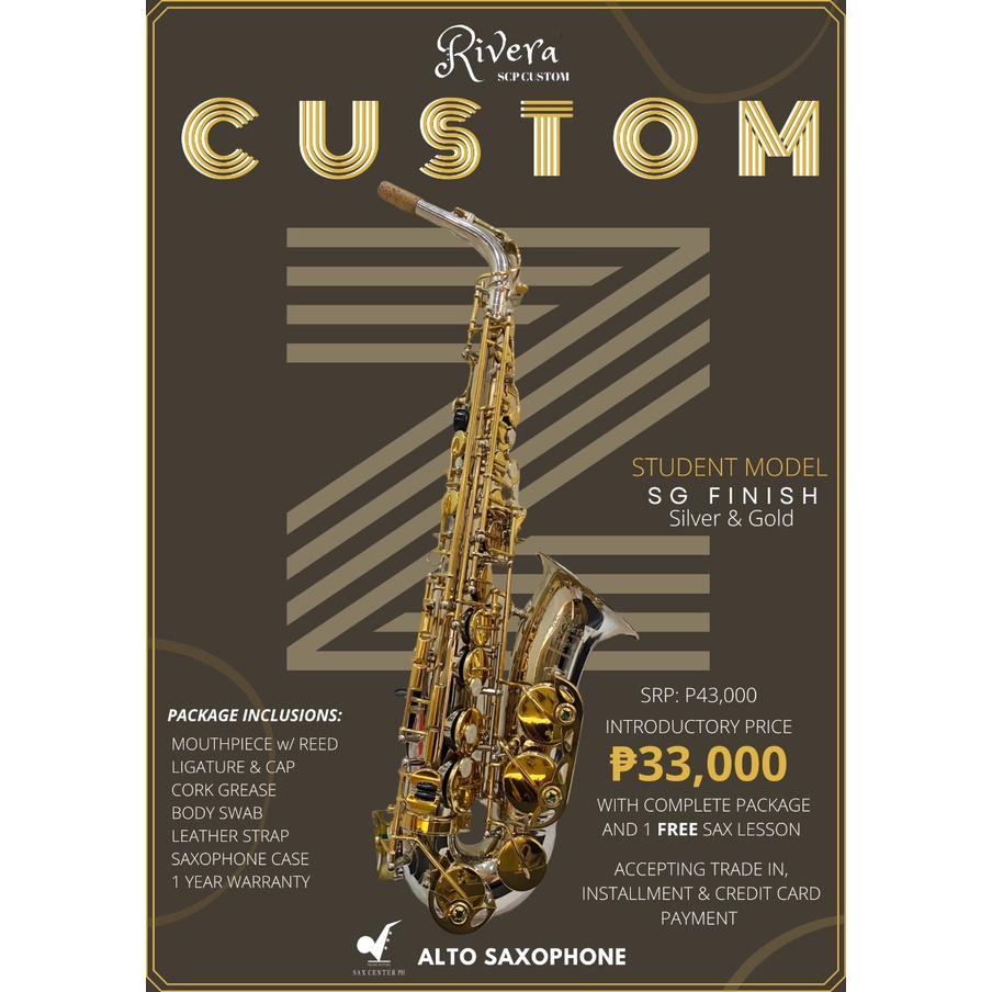 Rivera Custom Z Alto Saxophone SG Finish Shopee Philippines