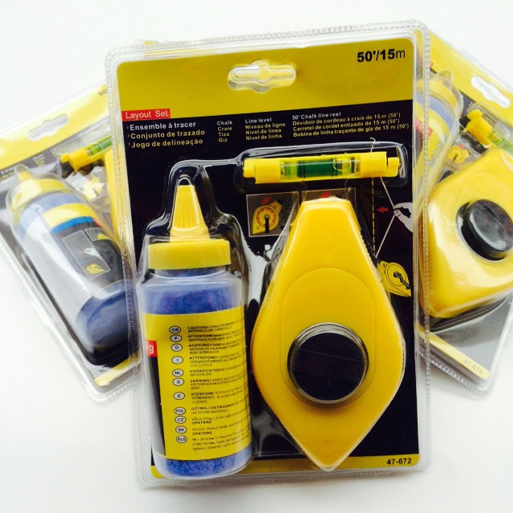 15M 50FT Chalk String Line Reel Level Set Kit / Layout Set Shopee