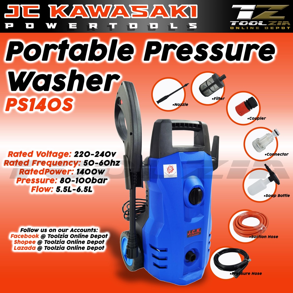 JC KAWASAKI Portable Pressure Washer (PS140S) Shopee Philippines