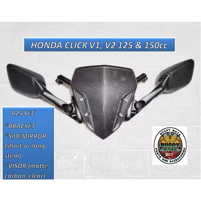 HONDA CLICK R25 side mirror with bracket and visor ( 1 SET ) for Honda