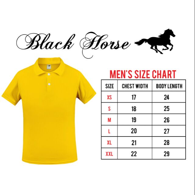 black polo shirt with gold horse