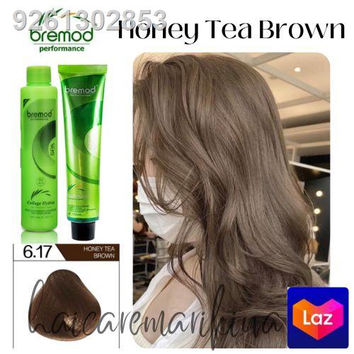 (Hair dye)6.17 HONEY TEA BROWN with Oxidizer (Bremod) Shopee Philippines