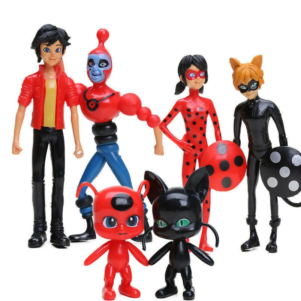 14XMiraculous Ladybug Tikki Noir Cat Plagg Adrien Movie Action Figure Toy Gife