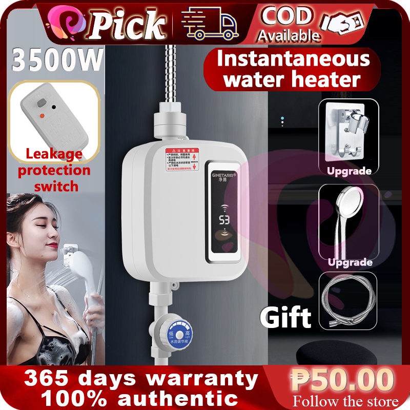 Electric water heater 3500W household shower set 3 seconds hot water