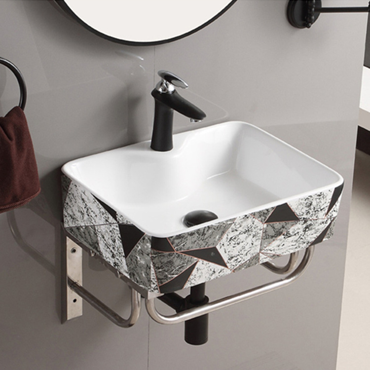 Ceramic Basin Washbasin Wash Basin Wall-Mounted Sink Nordic Simple ...