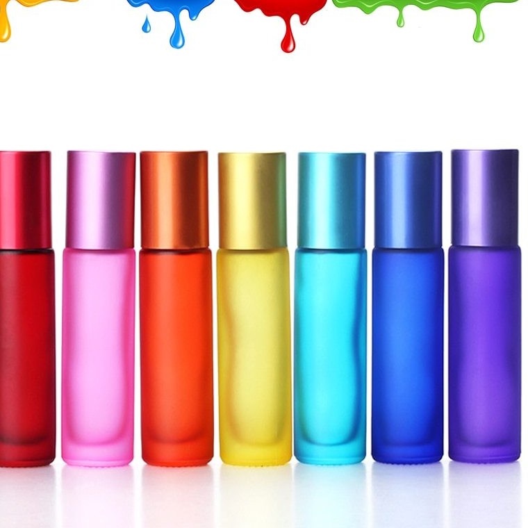 JS ESSENTIALS Rainbow Colorful Thick Frosted Roller Bottle Roll On ...