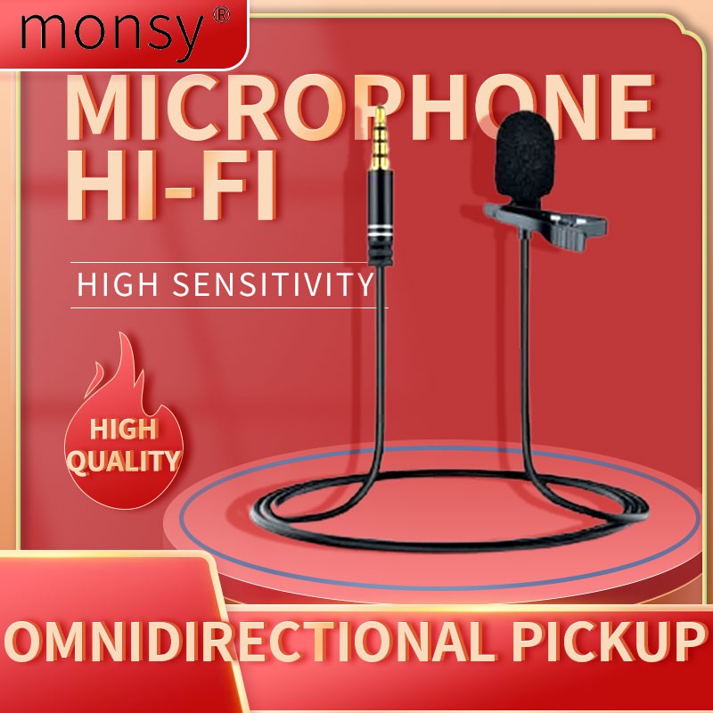 Microphone Equipment Noise Reduction Audio Recording Lapel Microphone For PC Microphone Lapel