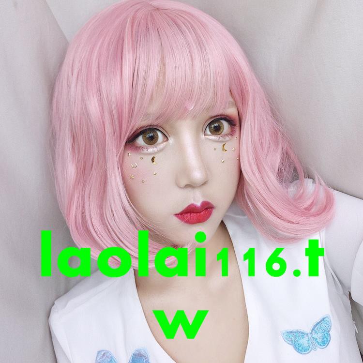 Big Wavy Egg Roll Hair Irregular Air Bangs Short Hair Sweet