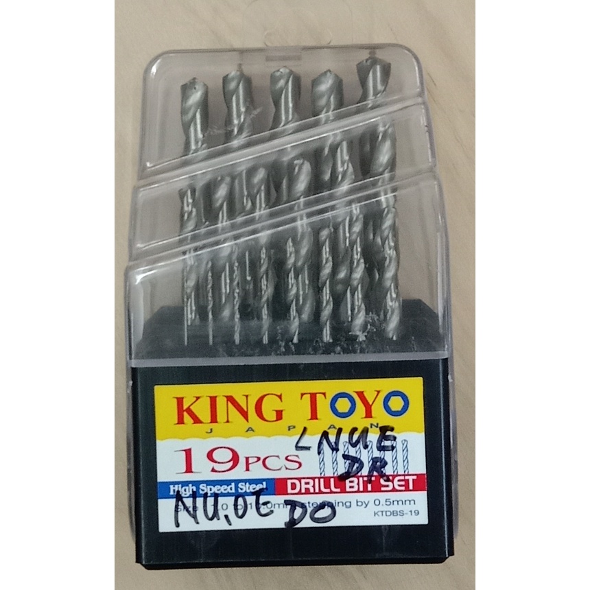 [ORIGINAL] KING TOYO KTDBS19 HSS DRILL BIT SET, 1.0 10MM (19PCS) Shopee Philippines