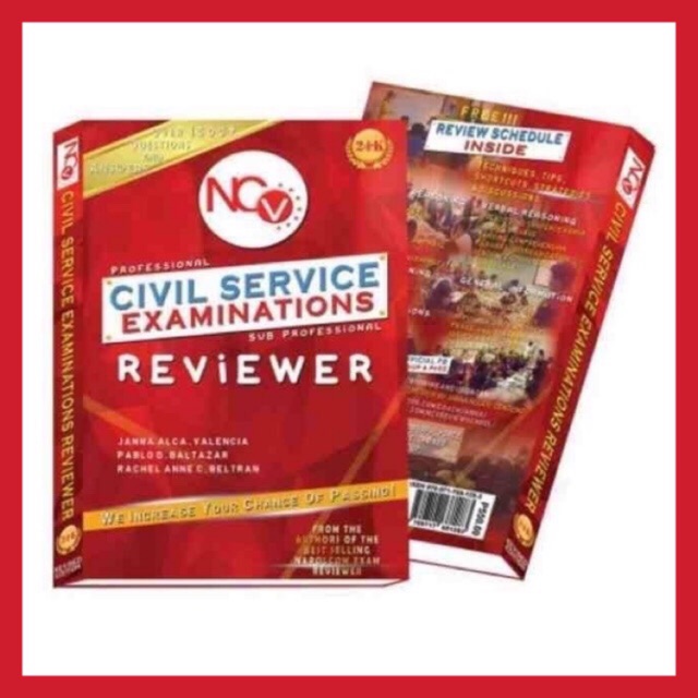 NCV CIVIL SERVICE EXAMINATIONS REVIEWER BOOK For PROF SUB PROF Shopee Philippines