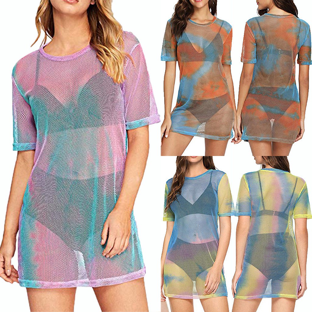 sheer mesh t shirt dress