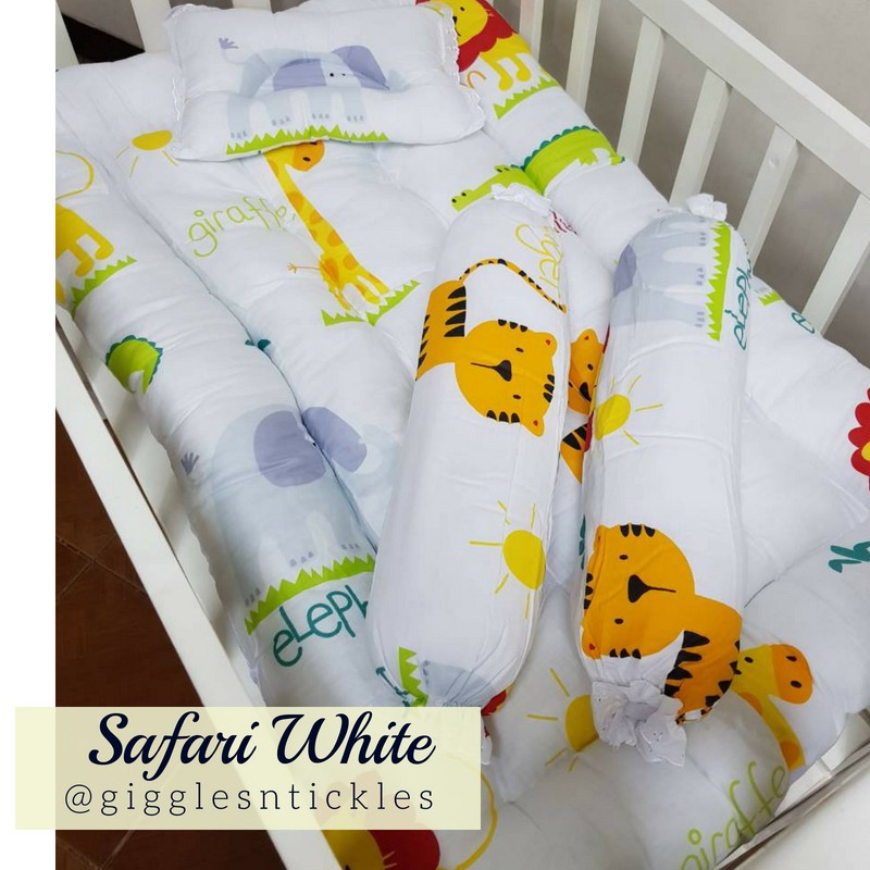 Crib Baby Comforter Mattress Set Safari White Shopee Philippines